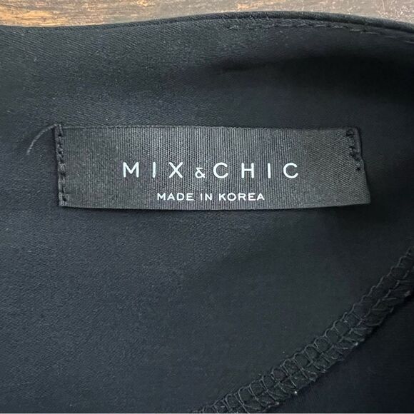 MIX & CHIC PURPLE IRIS BLACK FLORAL PRINT UNIQUE Mini dress Top  CLASSY - Picture 3 of 12